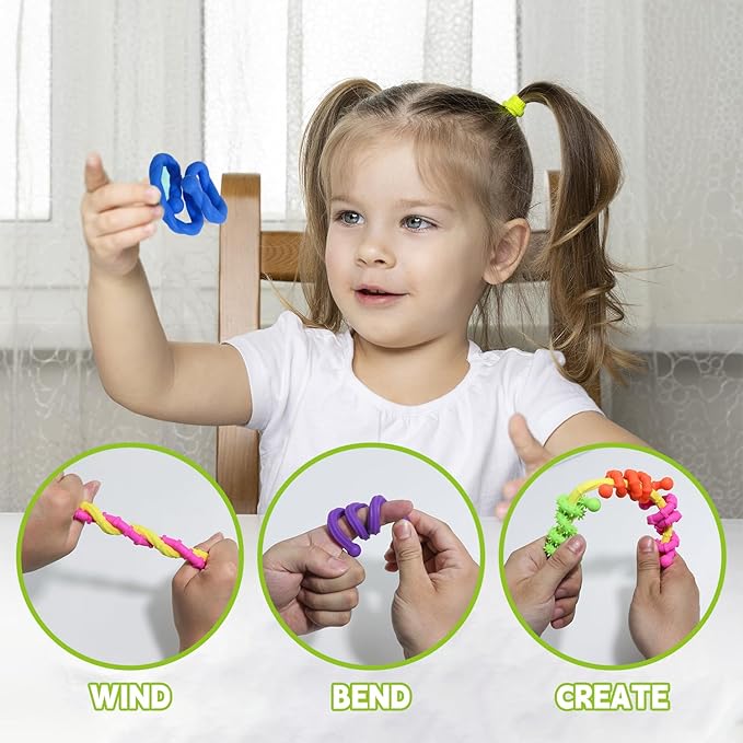 6 Pack Sensory Stick,Fidget Toys,Textured Calming Sensory Toys for Autism Kids, Anxiety Relief for Activities Essential,Stimulating & Addictive Toys for Kids Students