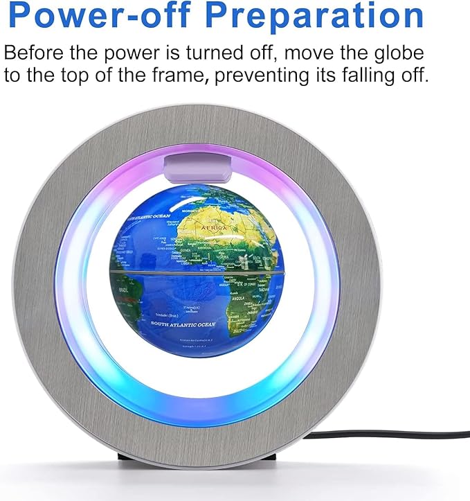 Flagest Magnetic Levitation Floating Globe - Levitating O Shape Globe with LED Lights for Education Home Office Desk Decor - Birthday Holiday Party Gift (4Inches）