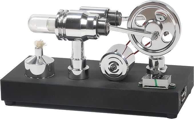 Sunnytech Hot Air Stirling Engine Motor Electricity Generator Educational Colorful LED SC (SC011)