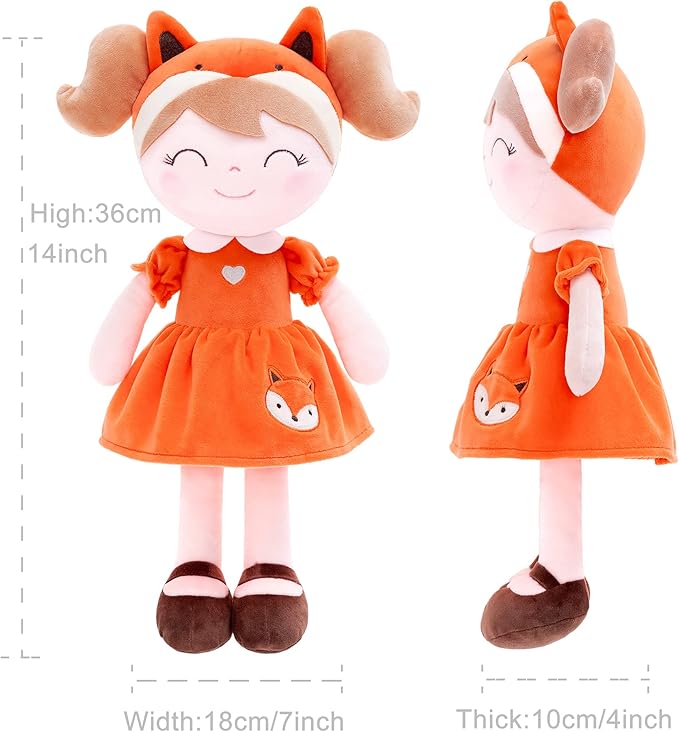 Gloveleya Personalized Doll with Your Name - Cute Floral Yellow Custom Soft Plush Doll for Girls Plush Doll Customized Gifts - Muñecas de Trapo Personalizadas para Niñas