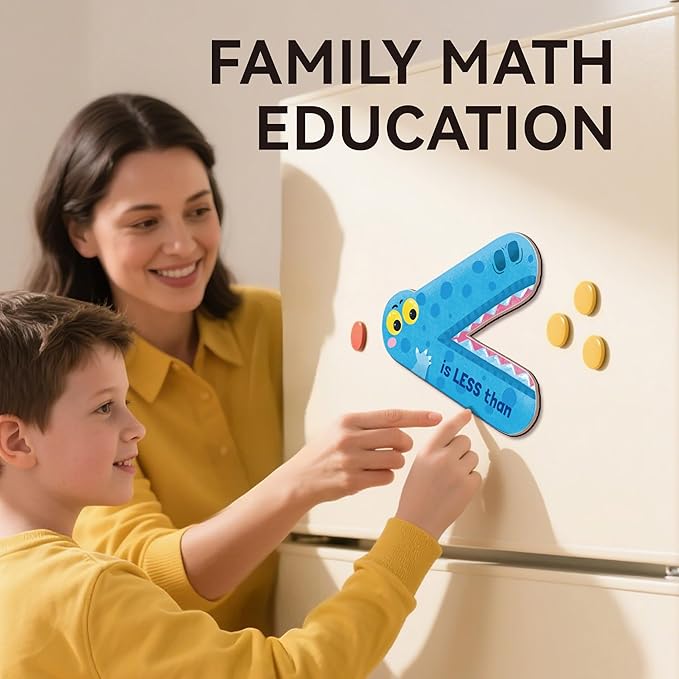 Dotimo Math Manipulatives 1st Grade, Magnetic Math Signs Jumbo Magnetic Symbols Set for Kids Ages 4-8, Greater Than/Less Than/Equal Signs, Homeschool Supplies
