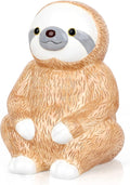 Winsterch Piggy Bank Cute Ceramic Money Saving Box Coin Bank for Boys and Girls,Kids Practical Gifts for Birthday,Christams,Brown Sloth Bank,7.87 x 5.9 inches