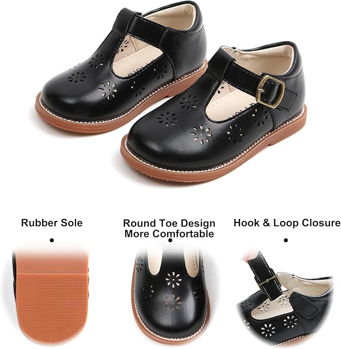 Felix & Flora Toddler Little Girl Mary Jane Dress Shoes - Ballet Flats for Girl Party School Shoes