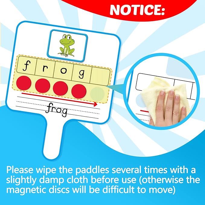 Aizweb Phonemic Awareness,Speech Therapy Magnetic Dry Erase Board Phonics Game, Elkonin Box Preschool Kindergarten Classroom Must Have,Letter Sound Science Reading Manipulative Homeschool Supplies