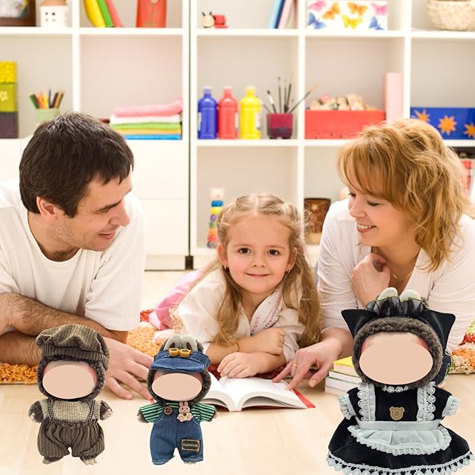 Clothes Set Compatible with 17cm Doll, Hat and Overalls Set for 15cm Doll Accessories Suit, Cute Clothe for Dress up Unique StyleRC34