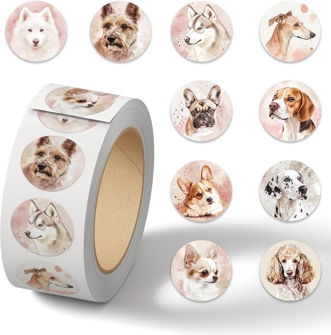 500 Pcs Cute Dog Stickers Puppy Decals Waterproof Decals for Laptop, Water Bottle,Phone, Luggage, Teens Boys Girls Birthday Party Supplies Decoration