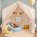 Kids Tent, Play Tent with Star Lights, Large Play Tents with 2 Windows, Kids Playhouse Indoor & Outdoor, Reading Nook, Christmas Toddler Tents for Girls & Boys, 52" x35" x 51", Cream