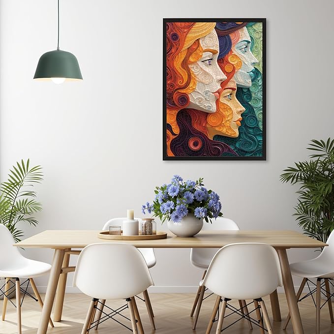 Vibrant Female Portrait Jigsaw Puzzles for Adults 1000 Pieces, Difficult Puzzles Perfect for Game Night, Great Gift Idea, Size 26.65 x 19.25 in