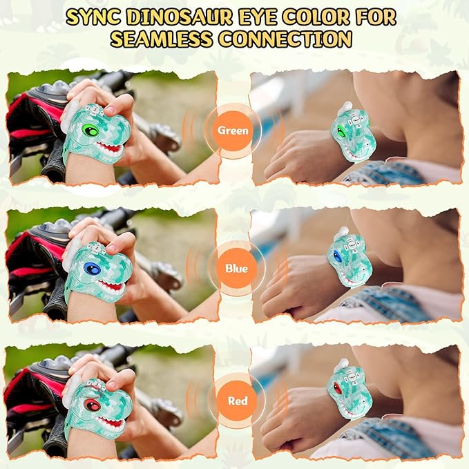 Walkie Talkies for Kids 2 Packs, Kids Toys for Boys Girls Aged 3 to 8 Years Old for Outdoor Adventure, Camping, Halloween, Christmas, Birthday Gifts (Blue, Dinosaur)