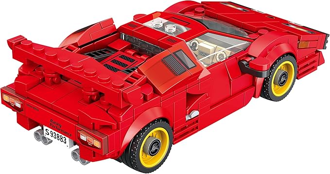 Lambo Countach Racing Car Building Block Set (355 Pieces). Racing Car Building Blocks for Kids and Adults