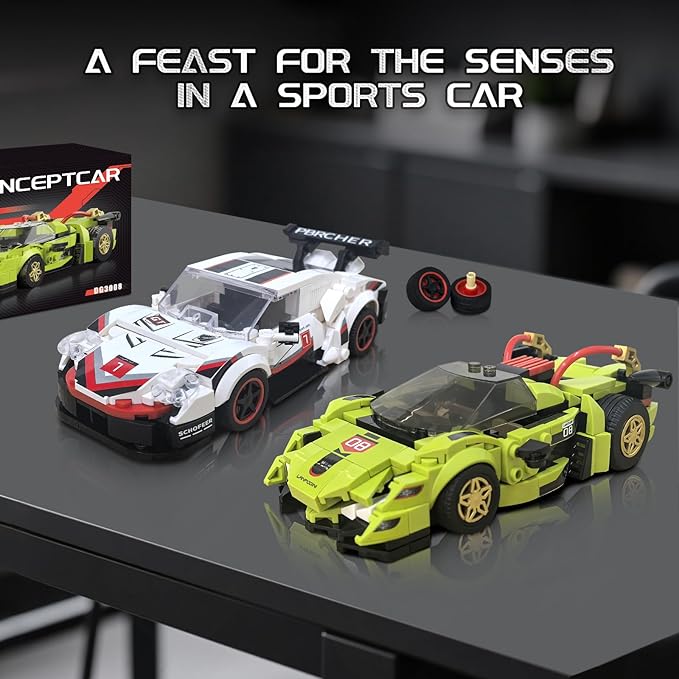 Technic Race Cars Building Blocks Set – STEM Sports Car Model Kit for Kids 8+, Suitable for Creative Play & Display Collection Ideal Gift for Birthdays & Holidays（355PCS）