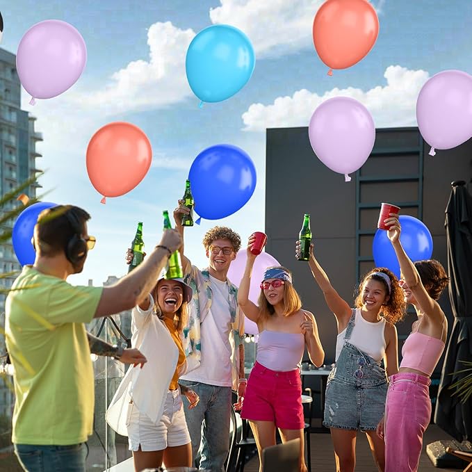 Blue Pink Purple Balloons Birthday Party Decorations, Royel Blue Pastel Purple Balloon Happy Birthday Latex Balloons for Birthday Themed Party Birthdays Baby Showers Party Supplies
