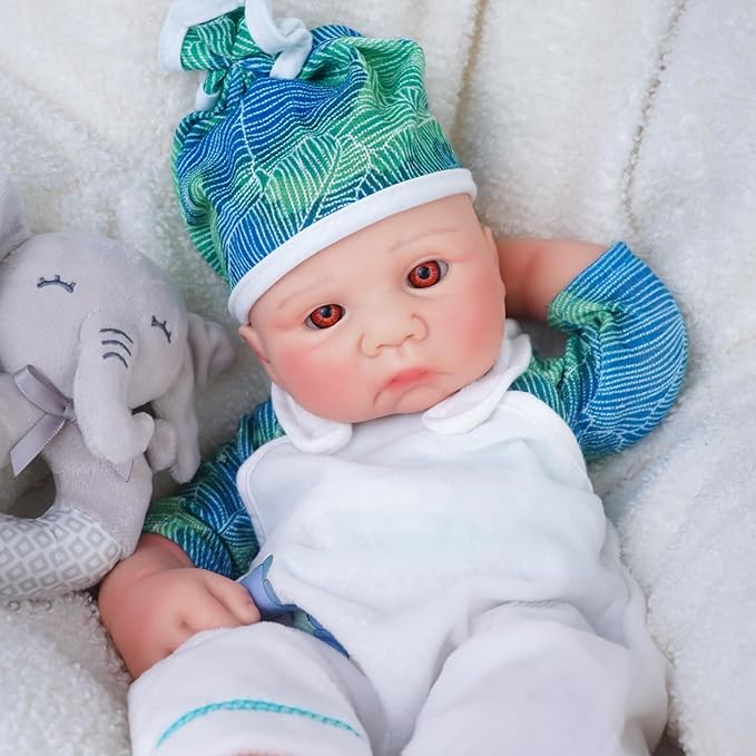 Boy 15 Inch, Full Silicone Baby Doll, Realistic Baby Dolls, Realistic Veins & Pose, Not Vinyl, Reborn Baby Dolls Silicone Full Body, Gift Set