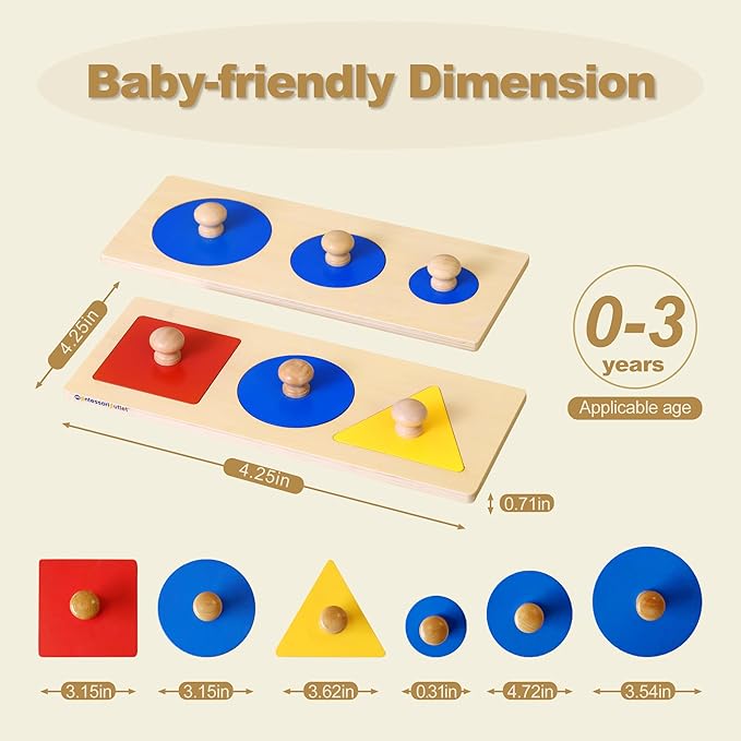 Montessori Outlet Multiple Shape Puzzles for 0-3 Years Montessori Education at School and Home