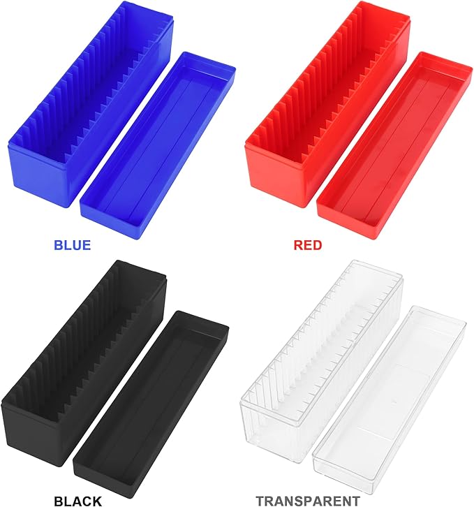 Plastic Coin Slab Storage Box – 20-Slot Coin Holder Organizer Case Fits for PCGS NGC PMG PCCB Slabs, Secure Coin Collection Box for Collectors, Home, Office, Bank Use (Box Only, Red)