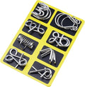 Metal Wire Puzzle Set，Brain Teaser Metals Puzzle ，Chinese Ring Magic Trick Toy for Party Favor Kids 7-14 and Adults Challenge (A(Metal))