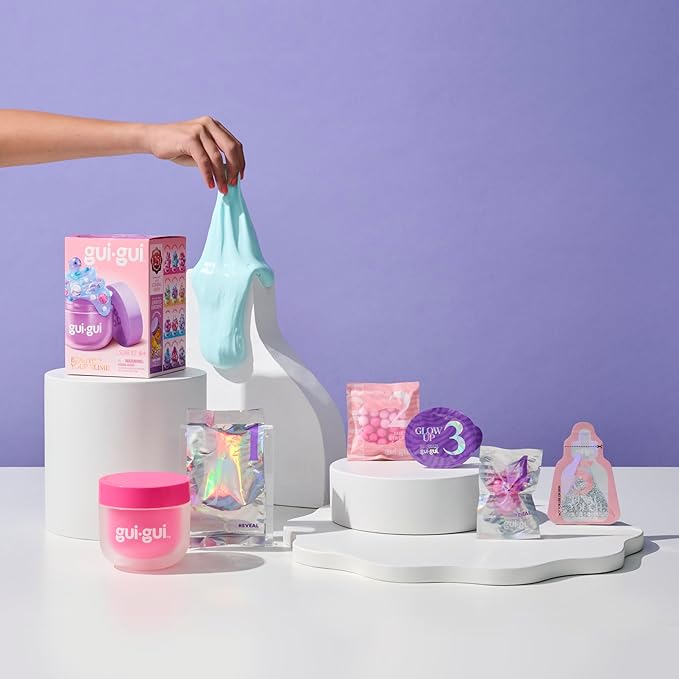 Gui Gui Scented Slime 1 Pack - 5 Step DIY Process to Customize Your Ultimate Slime Glow-Up, Resealable and Reusable Container, ASMR Experience, 13 to Collect Across Season 1 - Styles May Vary