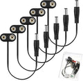 CHANZON UL Wires 9v Battery Adapter Converter 9 Volt Power Guitar Cable Clip with 2.1mm x 5.5mm Male 5Pcs T-Type Plastics Termianl