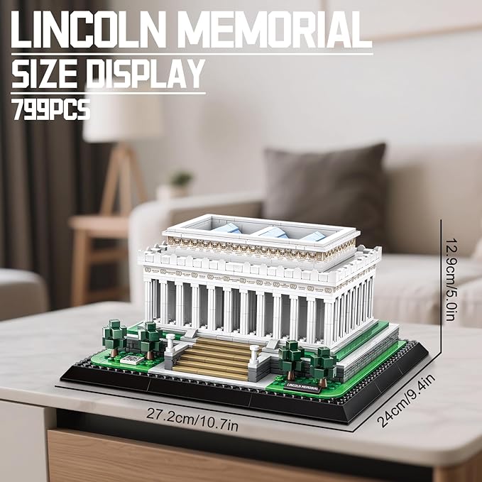 Washington Lincoln Memorial Architecture Model Building Block Sets The Office Landmarks Skyline Set Toys Collection for Kids Adults 979 PCS