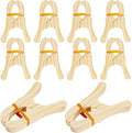 10 Pcs Wooden Game Clips Set Wood Play Clips Fort Building Clips Wooden Fort Clips Game Silk Clips for Kids School Playground Building Games