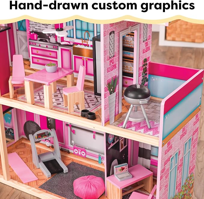 KidKraft Wooden Dollhouse Shimmer Mansion for 12" Dolls