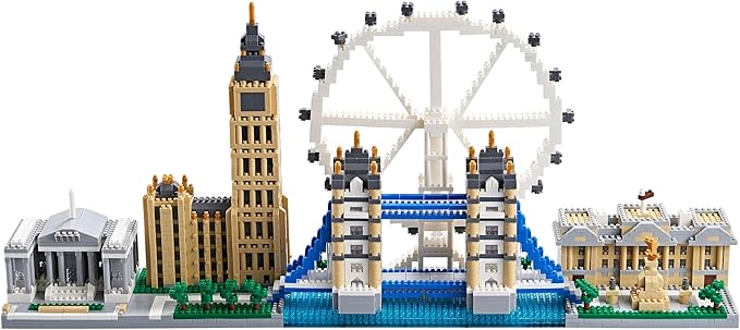 Architecture Series Mini Bricks for Adults and Teens, London Skyline Collection 3430 PCS,Micro Mini Blocks Set Model Kit,Landmark Model