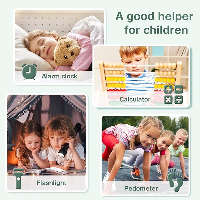 PTHTECHUS® Kids Phone Toy for Boys Girls, 3.8 "Touch Screen Toddler Smartphone with Fun Cameras 16 Games MP3 Music Player Audio Recorder Pedometer Torch Alarm Clock Children Phone for Ages 4-14