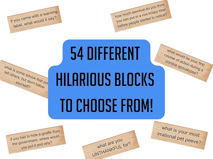 Icebreaker Questions Tumbling Tower Game™ - 54 Fun Conversation Starters - Family and Friends Party - Team-Building, Corporate, Get to Know You