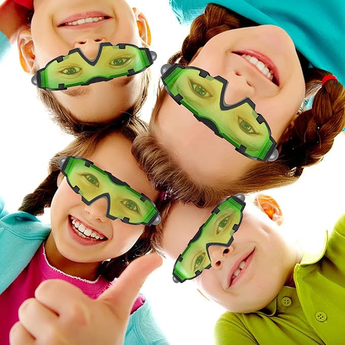 AGM Kids Night Vision Goggles, Adjustable Spy Gear Night Mission Goggles with Flip-Out Lights Green Lens