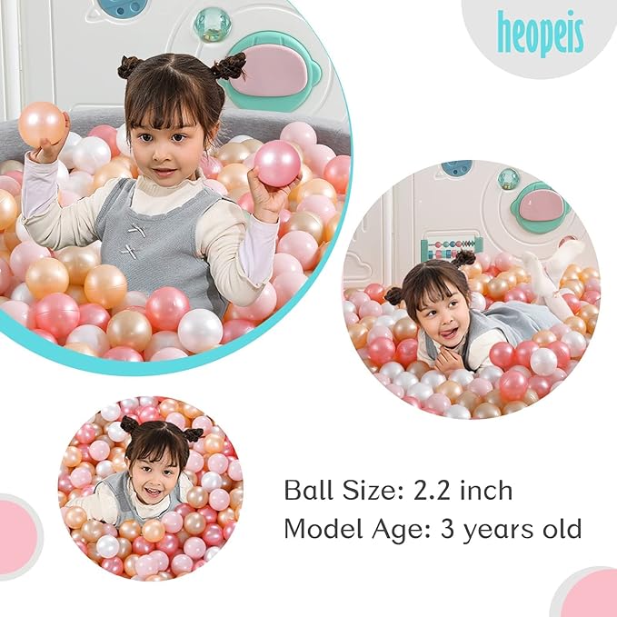 Ball Pit Balls Pack of 100 200 500 - Star and Round Set BPA Free Phthalate Free Non-Toxic Crush Proof Play Balls Soft Plastic Balls for Toddlers Baby Kids Birthday Pool Tent Party