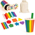 Shape & Color Sorting Montessori Toys for Toddlers 1-3, Wooden Sensory Toys, Preschool Learning Activities Matching Game, Educational Toy for Fine Motor Skills, Travel Gift for Boys Girls