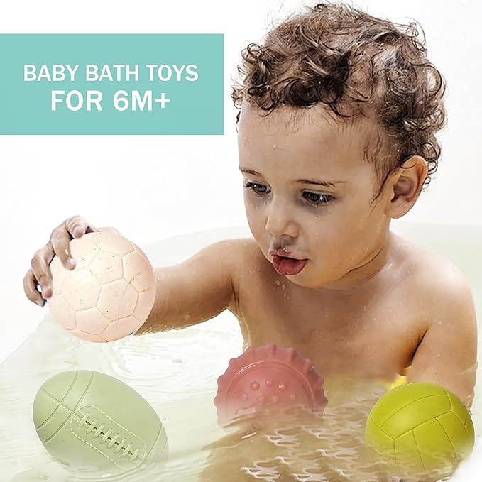 Sensory Balls for Babies,Ball for Toddlers 1-3, Soft & Textured Montessori Baby Toys 6 to 12 Months,Wheat Straw Soft Montessori Toys for Babies