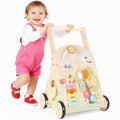 Wooden Baby Walker for 12 Months+, Montessori Push Walker for Babies Learning to Walk, Walker Toy Activity Center Adjustable Speed & Height, Wood Push Toy for Boys Girls 1st Birthday Gifts