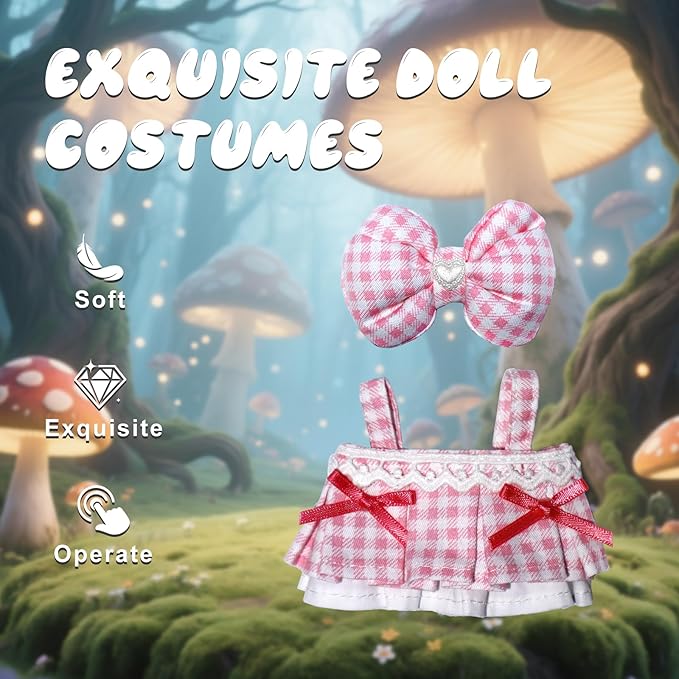 17cm Doll Clothes Dress Hairpin Accessories Outfits (NO Doll)(Colorful Dress + Hairpin)
