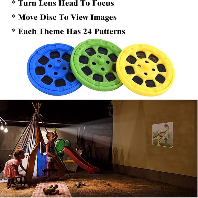 Georgie Porgy Children Projector Toys Educational Science Set Wall Ceiling Tent Torch Flashlight for Kids Gifts for Boys Girls (Dinosaur + Wild Animal)