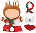 Doll Clothes for Labubu(NO Doll), for 17/15cm Plush Dolls, Clothing Suit Toy Figurine Outfit Set Dress Up with Kawaii Style Accessories, Skirt or Overall and Cute Hat or Headwear (SD9)