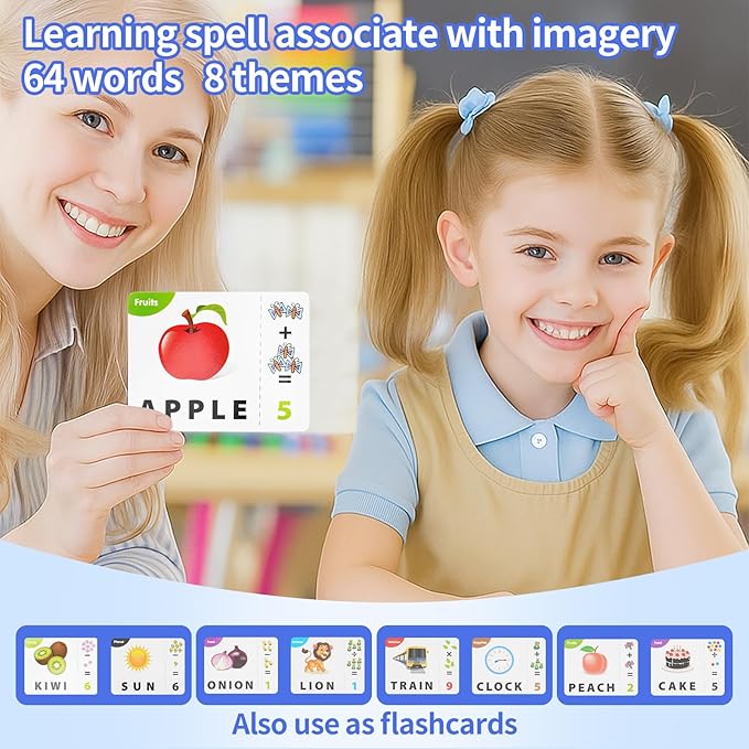 Educational Toys for Kids Ages 3-8, Matching Letter Spelling Math Game ABC Learning, Birthday Party Gifts Preschool& Kindergarten Kids for 3 4 5 6 7 8 Year Olds Boys and Girls Navy Blue