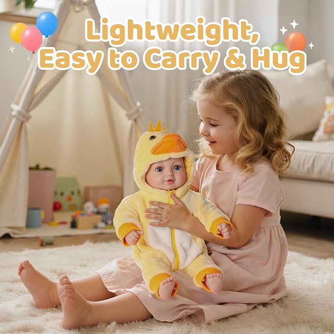 BABESIDE Value 5-Piece Realistic Baby Doll Set – Includes 15-Inch Soft Body Doll, Outfit, Bottle, Magnetic Pacifier & Birth Certificate – Ideal Gift for Kids, Birthday, Pretend Play
