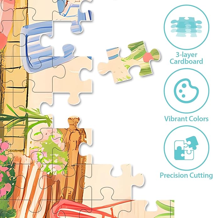 Puzzles for Adults 500 Pieces, Coastal Puzzle, Seaside Jigsaw Puzzles 500 Piece for Adults Kids Seniors, Recycled Cardboard Puzzle for Game Night Family Friends, 20.5x15 in Home Decor