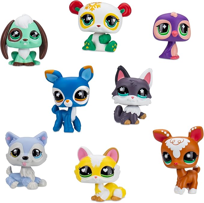 Littlest Pet Shop - Deluxe Holiday Calendar - Series 4 Advent Calendar -Gen 7 Authentic LPS Bobble Head Toy Figure, Collectible Toy Animal, Ages 4+