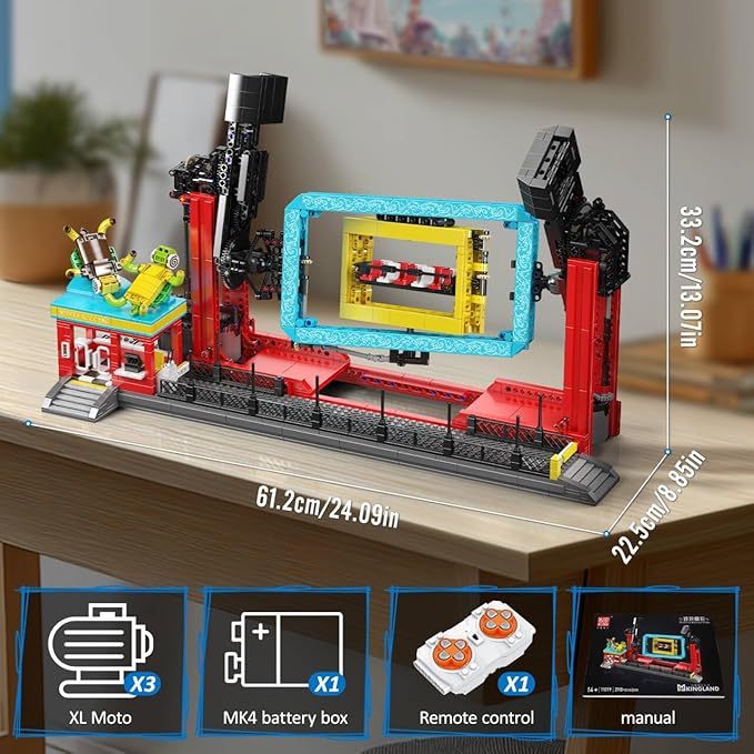 Mould King Rolling Swing Ride Building Blocks Set, 2118+ Pieces Amusement Park Model Kit with Motors, Creative Engineering City Sets, Collectible Building Toys for Teens, Adults