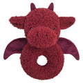 Baby Dragon Soft Rattle Toy, Plush Dinosaur Infant Shaker Rattle Easy-Grasp Stuffed Animal Toy, Gifts for Newborns Babies Toddlers Boys Girls, Wine Red, 6 Inches
