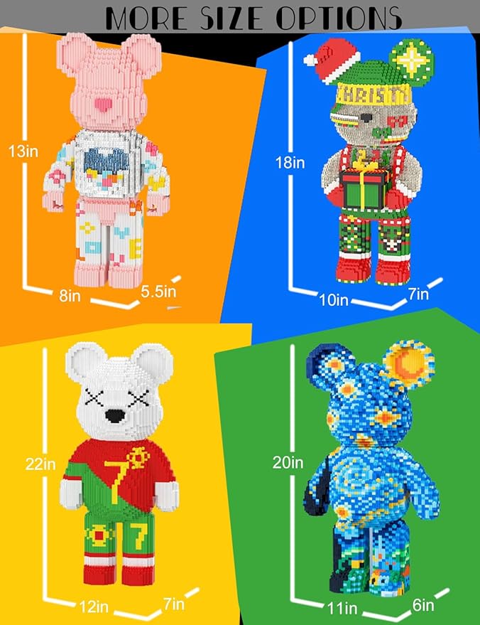 GAMTIM Animal Night Bear Bear Model Set,(9435Pieces) –Ornaments Building Blocks