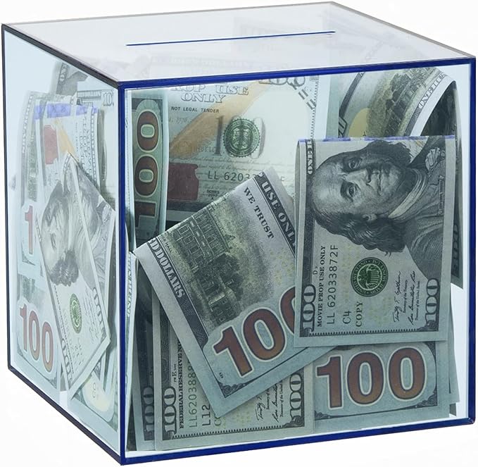 Clear Piggy Bank for Adults/Kids, Acrylic Unopenable Money Box for Cash Coin Saving, Must Break to Open, Money Saving Jar for Adults Boys Girls, Size 7.48''