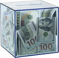 Clear Piggy Bank for Adults/Kids, Acrylic Unopenable Money Box for Cash Coin Saving, Must Break to Open, Money Saving Jar for Adults Boys Girls, Size 7.48''