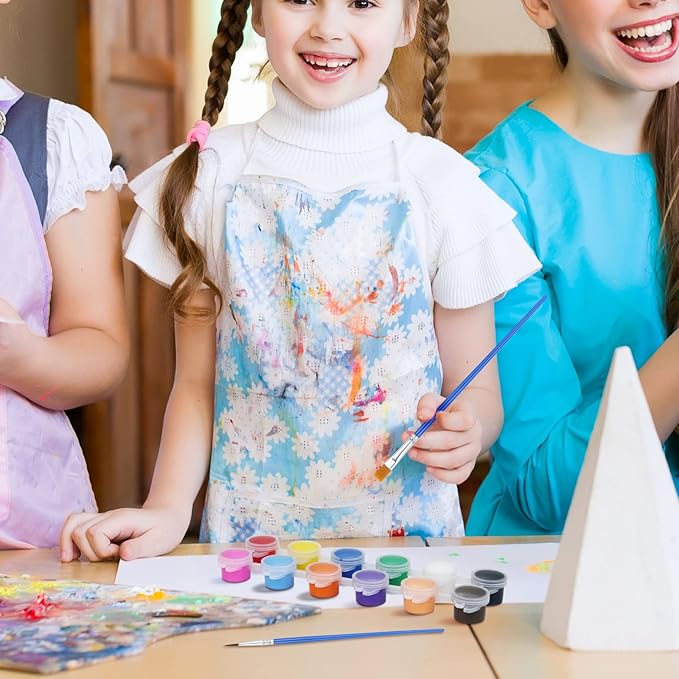 24 Sets(236 Pieces) Washable Paint Set, 12 Colors Water Paint with Brushes, Washable Paint Sets for School, Home, Classroom and Birthday or Art Party (48 Brushes)