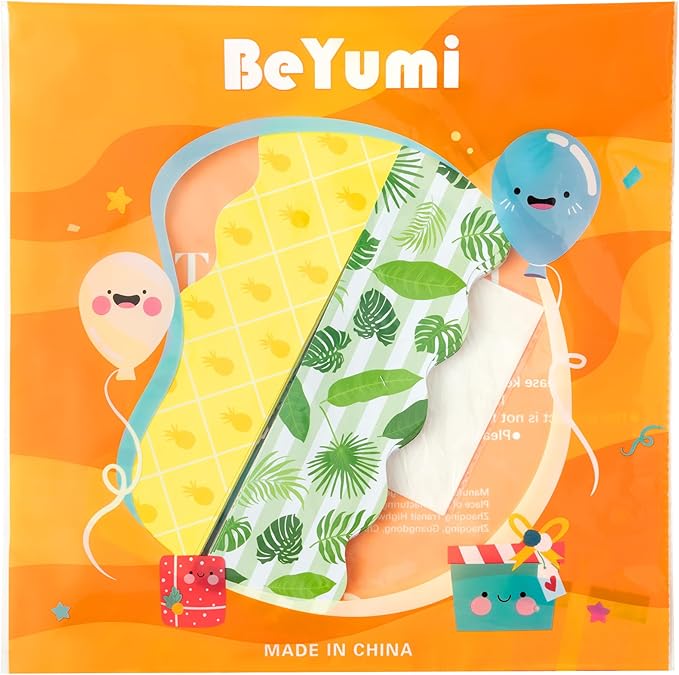 BeYumi Hawaii Tropical Border Trim - 80Pcs Back to School Hawaii Tropical Bulletin Board Borders Palm Leaf Flower Pineapple Decor Classroom Office Chalkboard Poster Summer Holiday Party Decoration