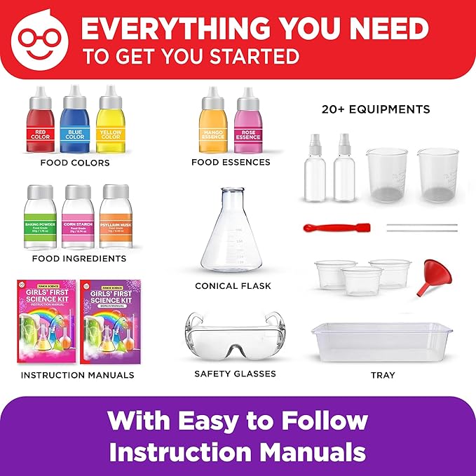 Doctor Jupiter Girls First Science Experiment Kit for Kids Ages 4-5-6-7-8| Birthday Gift Ideas for 4+ Year Old Girls| STEM Learning & Educational Toys