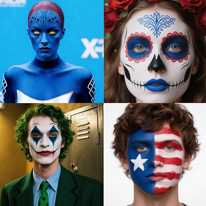 Royal Blue Face Paint Stick,Water-Based Navy Blue Body Paint Stick,Washable Body Paint for Avatar Smurf Mystique Clown Joker Halloween Makeup,Eye Black for Baseball Softball,1.06 OZ