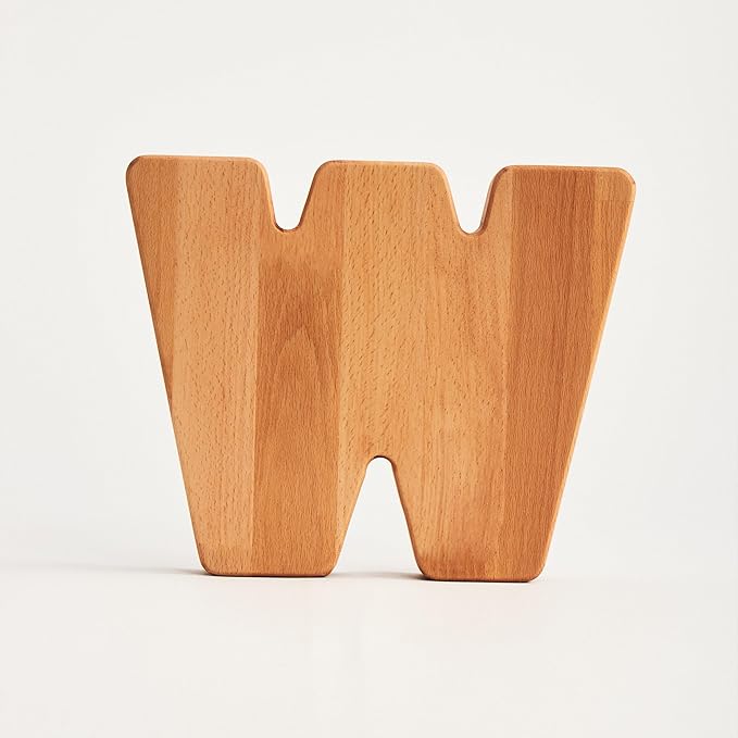 Personalized Wooden Piggy Bank – Custom Letter W Coin Bank in Beech Wood with Clear Acrylic Front, Engraved Name Option, Money Saving Box for Kids and Adults